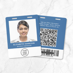 Badge Code QR du logo d'entreprise Carte d'identité phot