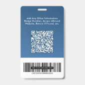 Badge Code QR du logo d'entreprise Carte d'identité phot (Arrière)