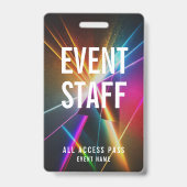 Badge Code QR du passeport tout accès du personnel d'évé (Avant)