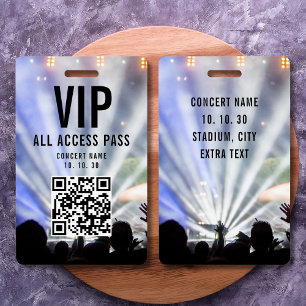 Badge Code QR du passeport tout accès VIP Concert