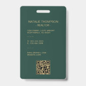Badge Code QR élégant et professionnel pour agent immobi (Arrière)