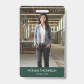 Badge Code QR élégant et professionnel pour agent immobi (Avant)