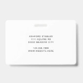 Badge Code QR employé bénévole logo cheval équestre (Arrière)