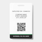 Badge Code QR Employé CVC (Arrière)