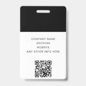 Badge Code QR Et Logo De L'Entreprise Photo Noire Identi (Arrière)