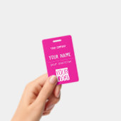 Badge code QR et logo rose chaud (Manuel / portable)