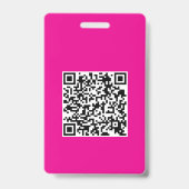 Badge code QR et logo rose chaud (Arrière)