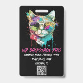 Badge Code QR ID de passeport personnalisé pour concert  (Arrière)