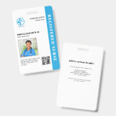 Badge Code QR Infirmière inscrite - Centre Médicale ID p (Front & Back)