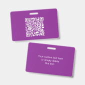 Badge Code QR instantané avec votre URL de site Web | Po (Avant & arrière)