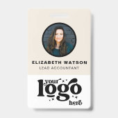 Badge Code QR Logo de l'entreprise Désactivé Photo blanc (Front)