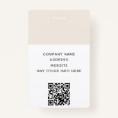 Badge Code QR Logo de l'entreprise Désactivé Photo blanc (Dos)