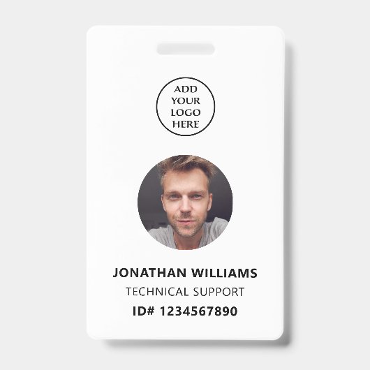 Badge Code QR Logo de l'entreprise Nom du personnel Titr (Avant)