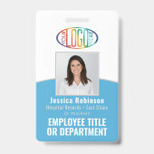 Badge Code QR Logo de l'entreprise Photo de l'employé Bl (Avant)