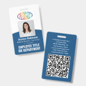 Badge Code QR Logo de l'entreprise Photo de l'employé Cl (Avant & arrière)