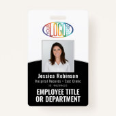 Badge Code QR Logo de l'entreprise Photo de l'employé no (Devant)