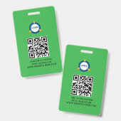 Badge Code QR | Logo d'entreprise moderne noir Événement (Avant & arrière)