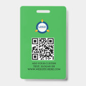 Badge Code QR | Logo d'entreprise moderne noir Événement (Arrière)