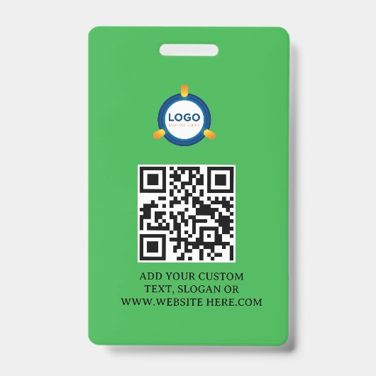Badge Code QR | Logo d'entreprise moderne noir Événement (Avant)