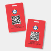 Badge Code QR | Logo d'entreprise moderne noir Evénement (Avant & arrière)