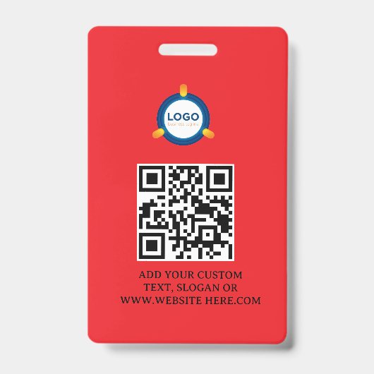 Badge Code QR | Logo d'entreprise moderne noir Evénement (Avant)