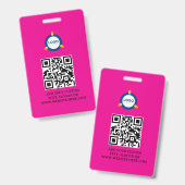 Badge Code QR | Logo d'entreprise moderne noir Evénement (Avant & arrière)