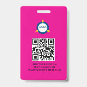 Badge Code QR | Logo d'entreprise moderne noir Evénement (Arrière)