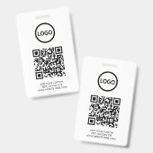 Badge Code QR | Logo d'entreprise moderne noir pour évén (Avant & arrière)