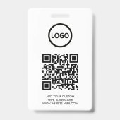Badge Code QR | Logo d'entreprise moderne noir pour évén (Arrière)