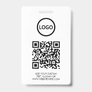 Badge Code QR Logo d'entreprise moderne noir pour évén