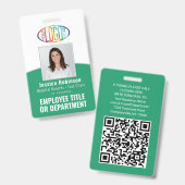 Badge Code QR Logo d'entreprise Photo d'identité de l'em (Avant & arrière)