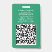 Badge Code QR Logo d'entreprise Photo d'identité de l'em (Arrière)