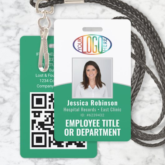 Badge Code QR Logo d'entreprise Photo d'identité de l'em