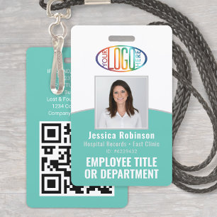 Badge Code QR Logo d'entreprise Photo d'identité de l'em