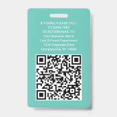 Badge Code QR Logo d'entreprise Photo d'identité de l'em (Arrière)