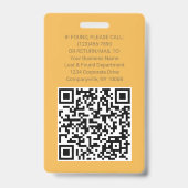 Badge Code QR Logo d'entreprise Photo d'identité du pers (Arrière)