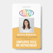 Badge Code QR Logo d'entreprise Photo d'identité du pers (Avant)