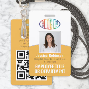Badge Code QR Logo d'entreprise Photo d'identité du pers