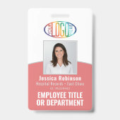 Badge Code QR Logo d'entreprise Photo d'identité profess (Avant)