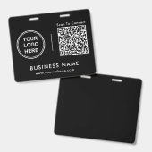 Badge Code QR Logo d'entreprise Scan pour se connecter N (Avant & arrière)
