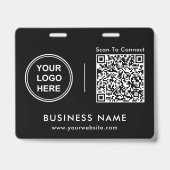 Badge Code QR Logo d'entreprise Scan pour se connecter N (Avant)