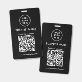 Badge Code QR Logo d'entreprise Scan pour se connecter N (Avant & arrière)