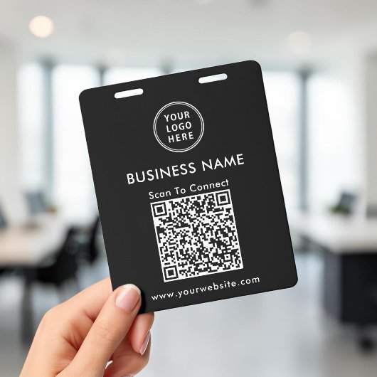 Badge Code QR Logo d'entreprise Scan pour se connecter N