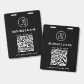 Badge Code QR Logo d'entreprise Scan pour se connecter N (Avant & arrière)