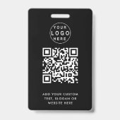 Badge Code QR | Logo d'événement commercial moderne noir (Arrière)