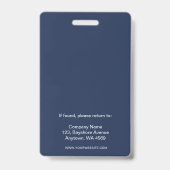 Badge Code QR Logo Entreprise Blanc Bleu Marine (Arrière)