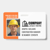 Badge Code QR Logo ID de chantier de construction person (Avant)