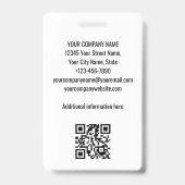 Badge Code QR Logo ID de chantier de construction person (Arrière)