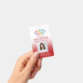 Badge Code QR Logo Identifiant photo Casse-vaccin Rouge (Handheld)