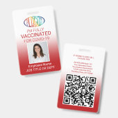 Badge Code QR Logo Identifiant photo Casse-vaccin Rouge (Front & Back)